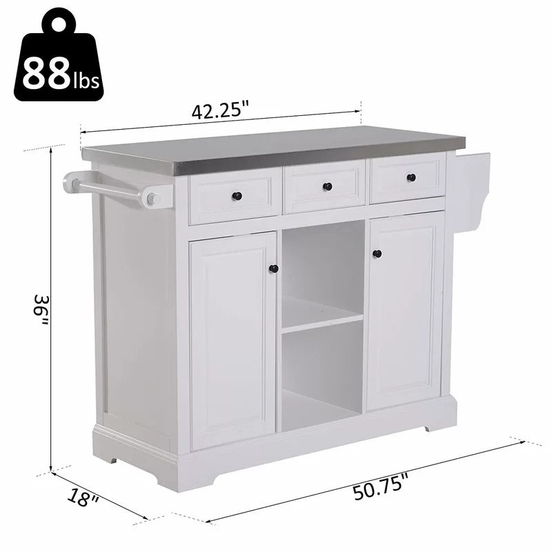 Kitchen Trolley: 50.75'' Kitchen Cart