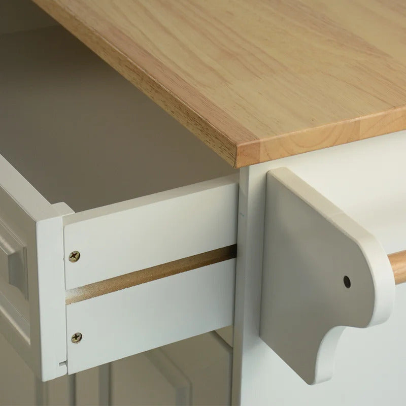 Kitchen Trolley: 54'' Kitchen Island with Locking Wheels