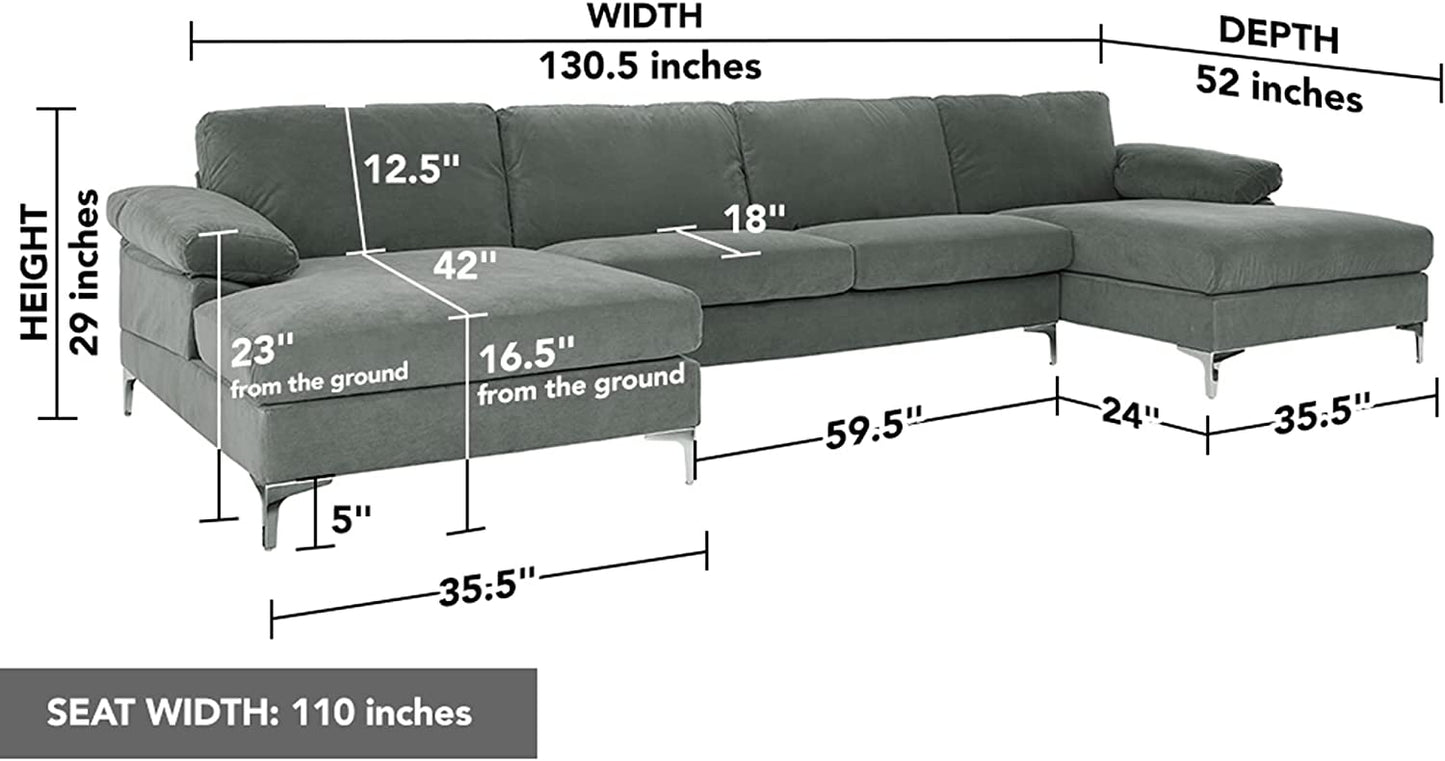 3 Seater Sofa : L-Shape Couch with Extra Wide
