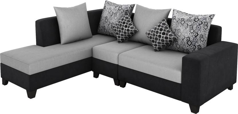 L Shape Sofa Set:- Home style Fabric Sofa Set (Grey)
