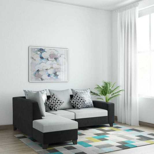 L Shape Sofa Set:- Home style Fabric Sofa Set (Grey)