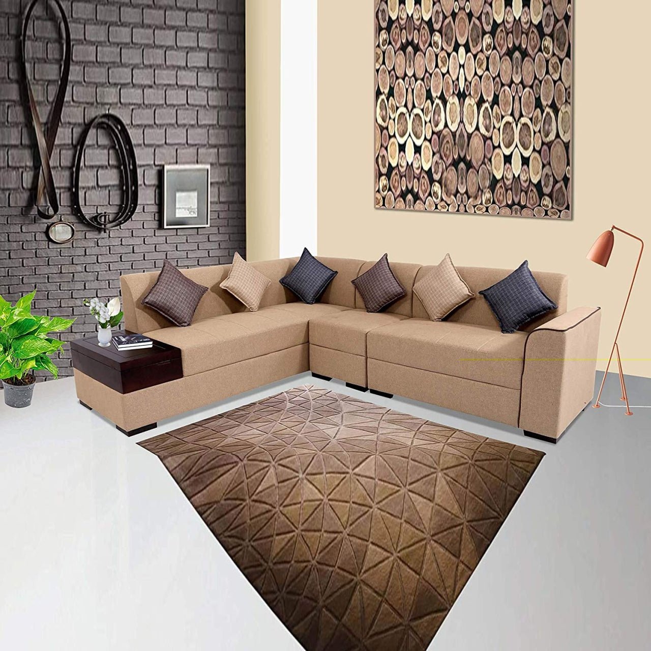 L Shape Sofa Set- Rome 6 Seater Fabric Sofa Set