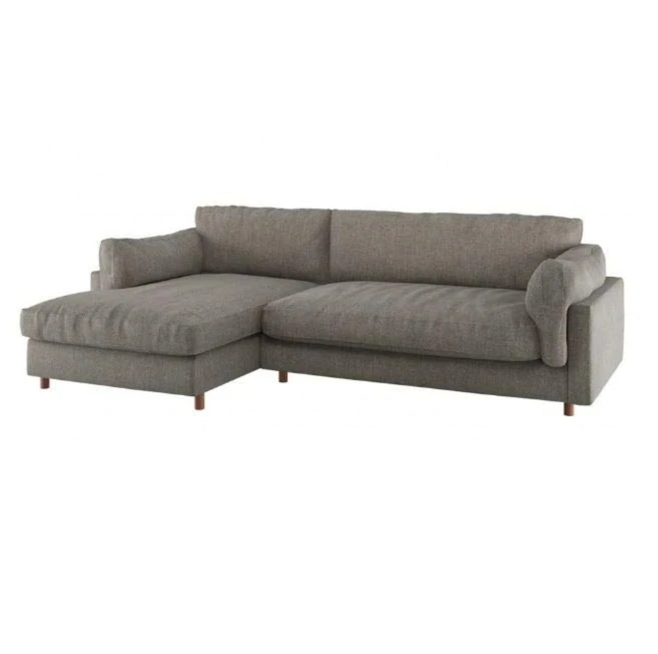 L Shape Sofa Set- Ultra Left-Arm Chaise Fabric Sofa Set (Dark Gray)
