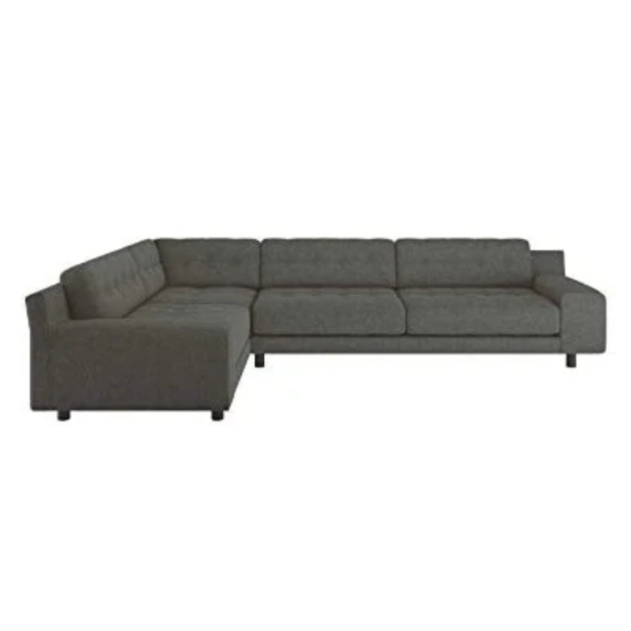 L Shape Sofa Set- Ultra Right-Arm Corner Fabric Sofa Set (Charcoal)