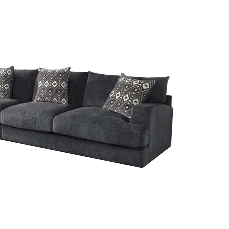 L Shape Sofa Set: 117" Wide Modular Corner Sectional 6 Seater Sofa