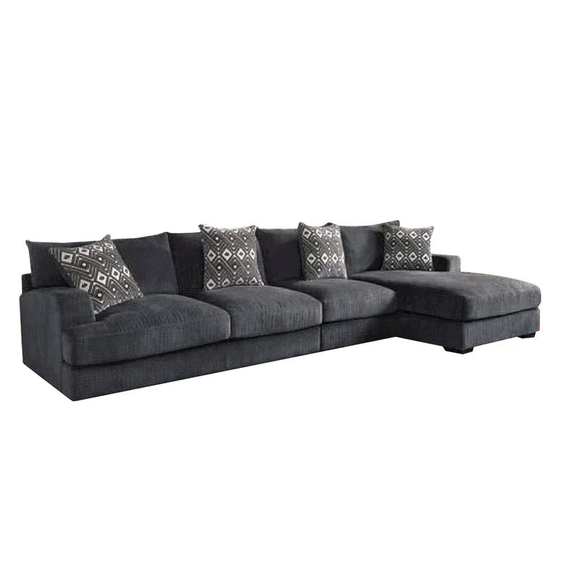 L Shape Sofa Set: 117" Wide Modular Corner Sectional 6 Seater Sofa