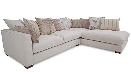 L Shape Sofa Set:- 5 Seater Fabric Sofa Set (Off-White)