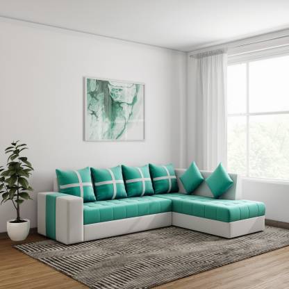 L Shape Sofa Set:- Angel Fabric Sofa Set 2 Puffy