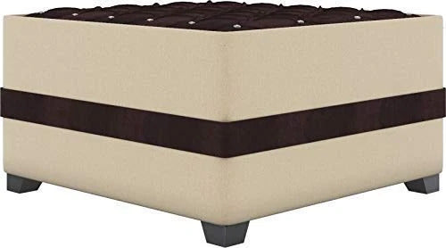 L Shape Sofa Set Angel Fabric Sofa Set 2 Puffy (Brown & Cream)