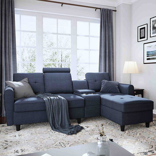 L Shape Sofa Set Denim Blue L Shape Sofa Set