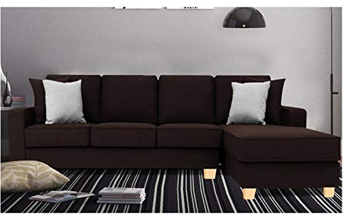L Shape Sofa Set:- Extra Large Fabric Sofa Set (Dark Brown)