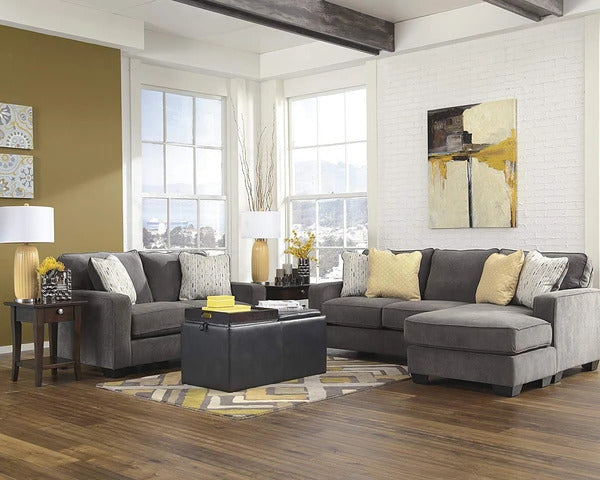 L Shape Sofa Set:- Fabric Sofa Set (Dark Grey)