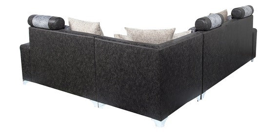 L Shape Sofa Set: GREY Sectional Fabric Sofa Set