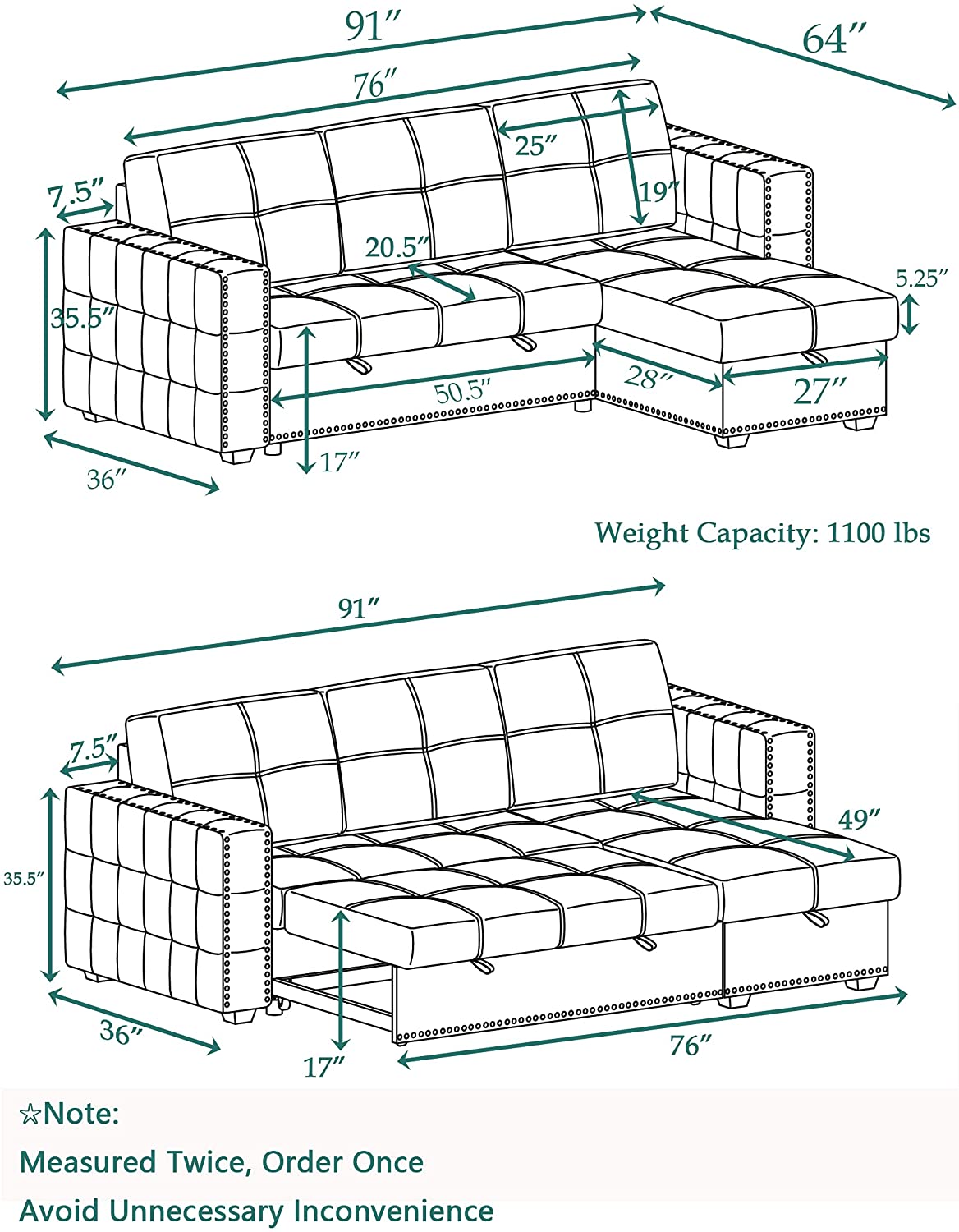 L Shape Sofa Set: Grey Velvet L- Shaped Sleeper Sofa
