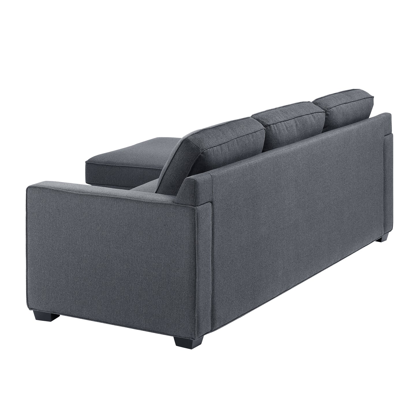 L Shape Sofa Set:- Hardwood Lounger Fabric Sofa Set ( Dark Grey)