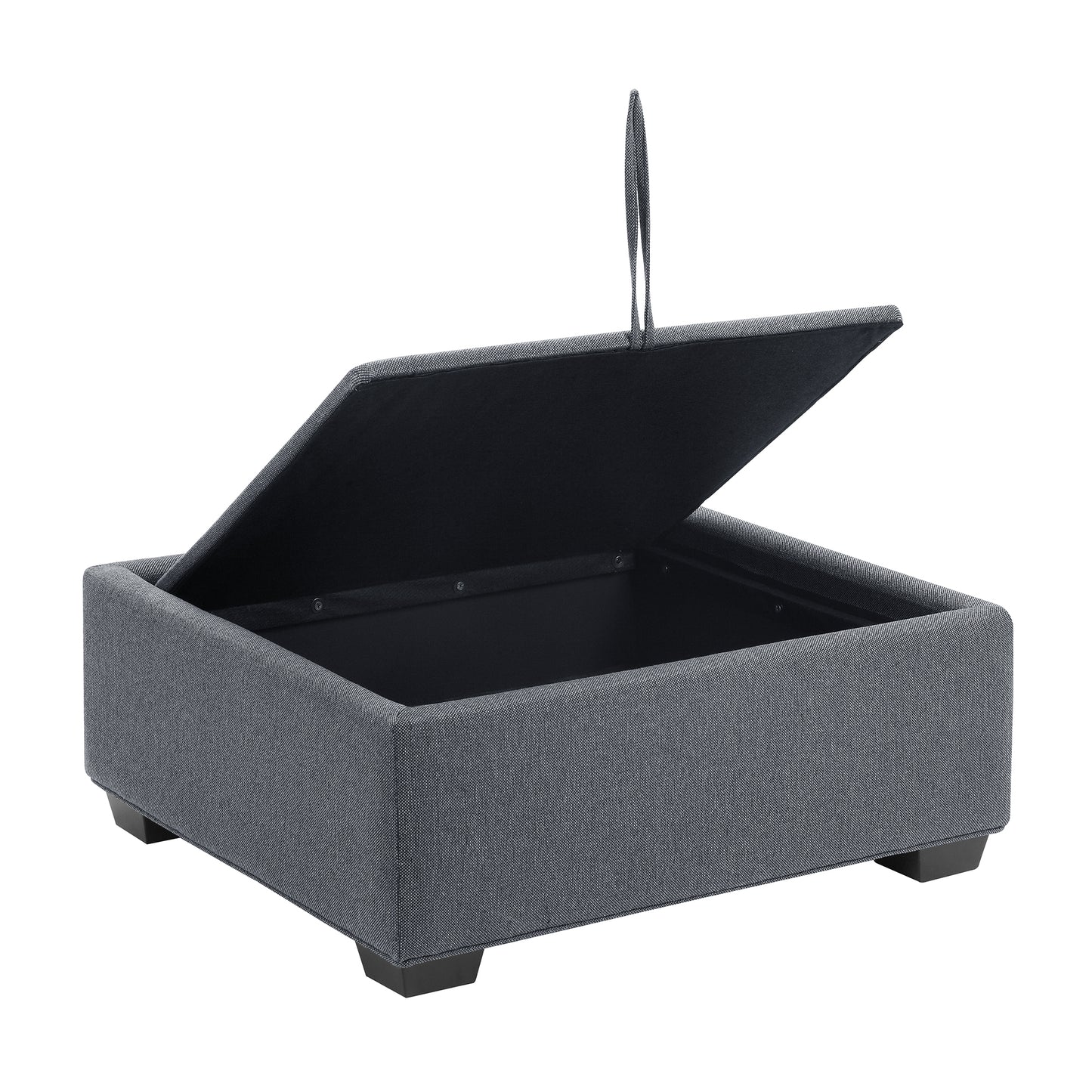 L Shape Sofa Set:- Hardwood Lounger Fabric Sofa Set ( Dark Grey)