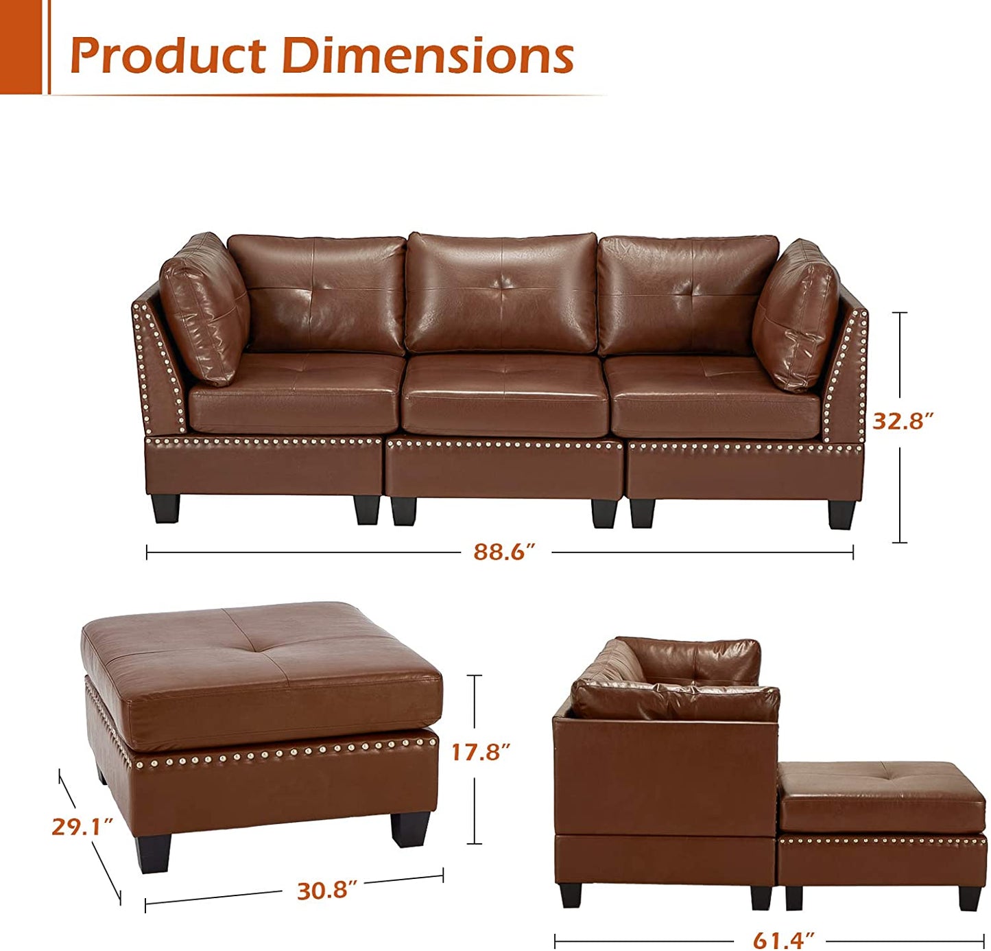 L Shape Sofa Set: L-Shaped Couch with Reversible Chaise