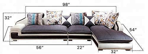 L Shape Sofa Set:- Leatherette Sectional Sofa Set (Pear Green and White)