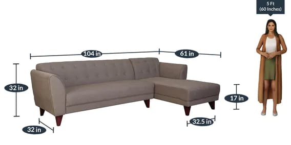 L Shape Sofa Set:- Lessee Fabric Sofa Set with Lounger (Garnet Red)