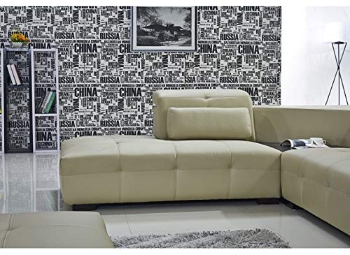 L Shape Sofa Set:- Lounge Leatherette Sofa Set, Standard Size (Cream)
