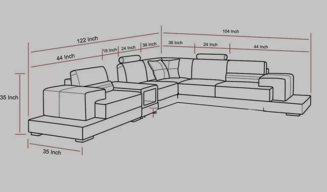 L Shape Sofa Set Luxury Leatherette Sofa Set