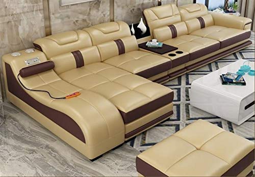 L Shape Sofa Set:- Minimalist Sectional Leatherette Luxury Furniture Sofa Set