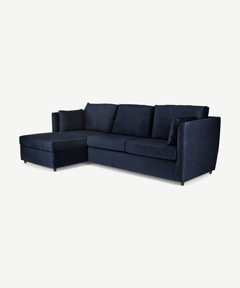 L Shape Sofa Set:- Modern Sectional Fabric Sofa Set (Dark Green)