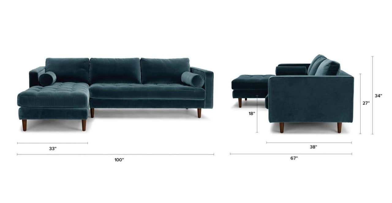 L Shape Sofa Set:- Munix Sectional Fabric Sofa Set