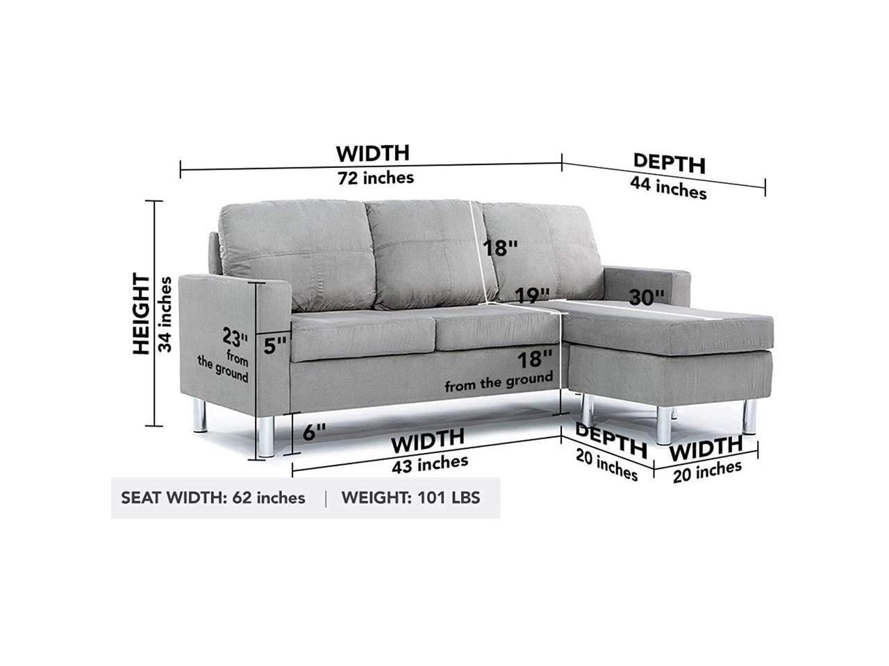 L Shape Sofa Set: OWL Modern Sectional Sofa