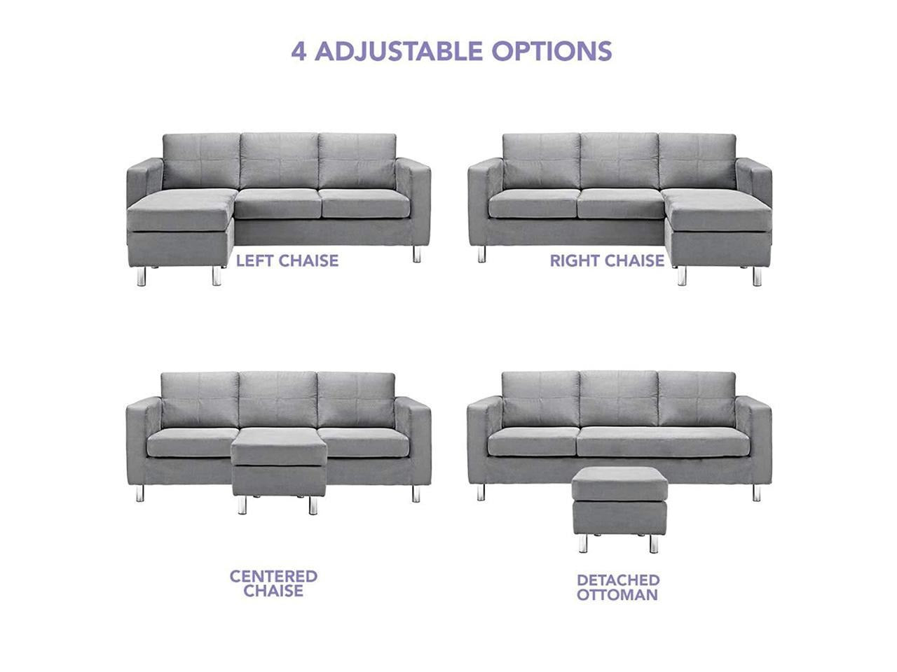 L Shape Sofa Set: OWL Modern Sectional Sofa