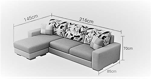 L Shape Sofa Set:- Philly Modern Fabric Sofa Set (Navy Blue)