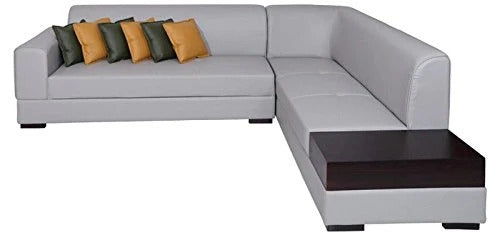 L Shape Sofa Set:- Premium Sectional Leatherette Sofa Set - LHS (Light Grey)