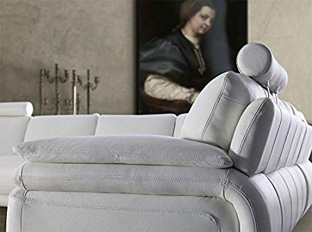 L Shape Sofa Set Sectional Leatherette Sofa Set (White)
