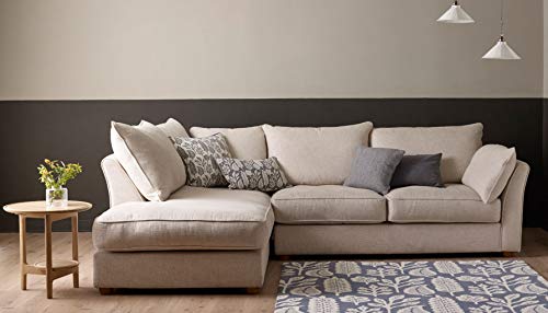 L Shape Sofa Set Silvana Corner Fabric Sofa Set (Off White)