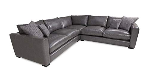 L Shape Sofa Set Small Corner Leatherette Fabric Sofa Set (Graphite)