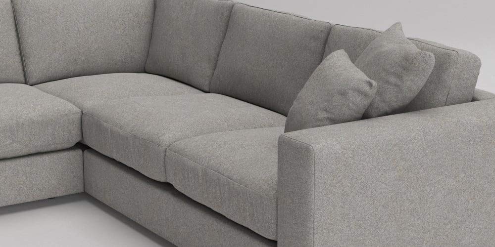 L Shape Sofa Set Ultra Corner Fabric Sofa Set, (Light Grey)