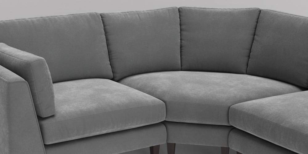 L Shape Sofa Set Ultra Corner Fabric Sofa Set, (Silver Grey)