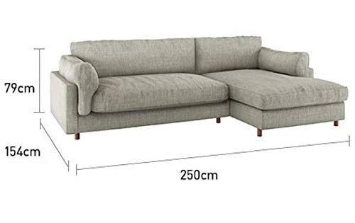 L Shape Sofa Set Ultra Left-Arm Chaise Fabric Sofa Set (Dark Gray)