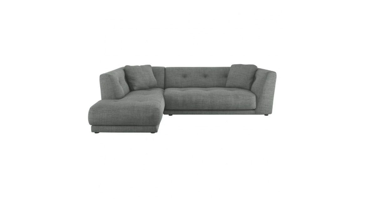 L Shape Sofa Set Ultra Left-Arm Chaise Fabric Sofa Set (Grey)