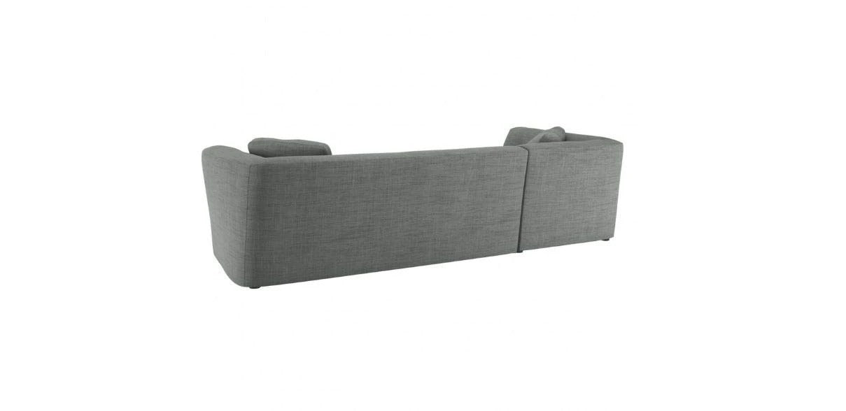 L Shape Sofa Set Ultra Left-Arm Chaise Fabric Sofa Set (Grey)