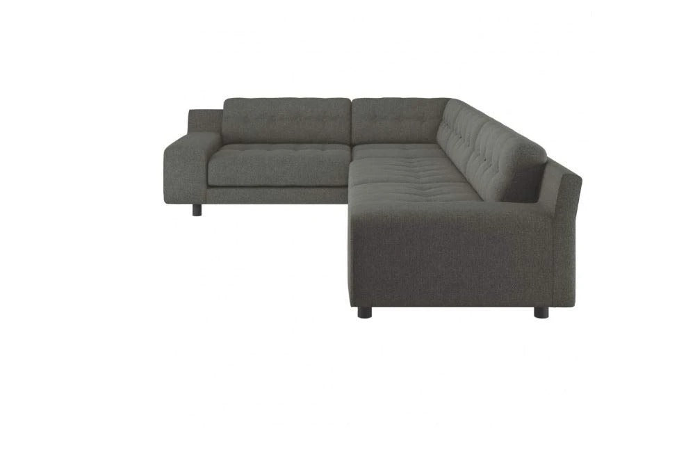 L Shape Sofa Set Ultra Right-Arm Corner Fabric Sofa Set (Charcoal)