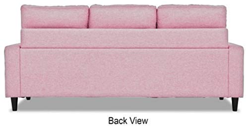 L Shape Sofa Set Wood, Foam And Fabric Sofa Set With Lounger (Pink)