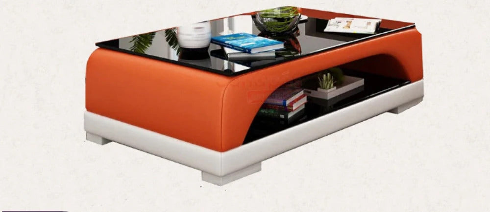 Leatherette Coffee Table: Urban Style Leatherette Coffee Table With TV Stand