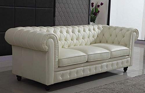 Lookchup Chesterfield Black Hardwood Leatherette 1-2-3 Seater Sofa Sofa Set