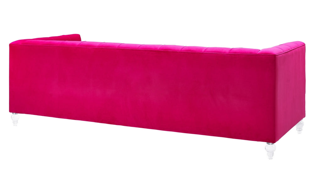 3 Seater Sofa Set: Lifestyle Chesterfield Fabric Sofa Set (Pink)