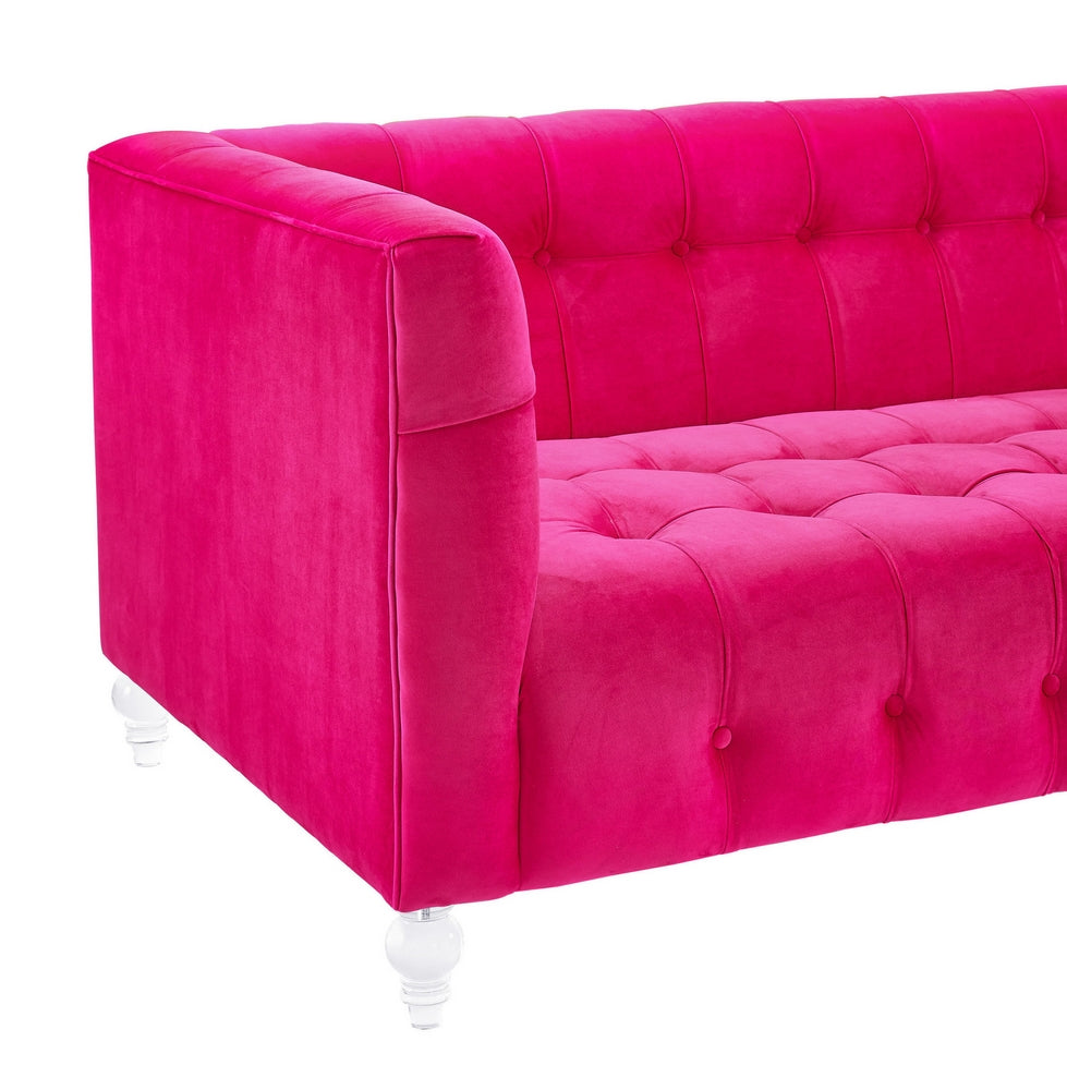 3 Seater Sofa Set: Lifestyle Chesterfield Fabric Sofa Set (Pink)