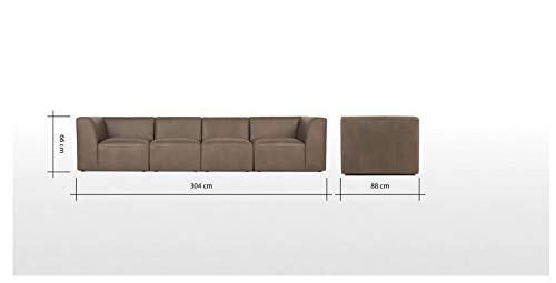 4 Seater Sofa Set:- Modular Leatherette Sofa Set (Columbus Brown)