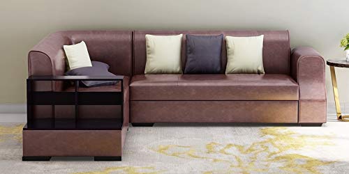 Lillyput Interio Munix RHS Sectional Sofa in Tan Brown Leatherette