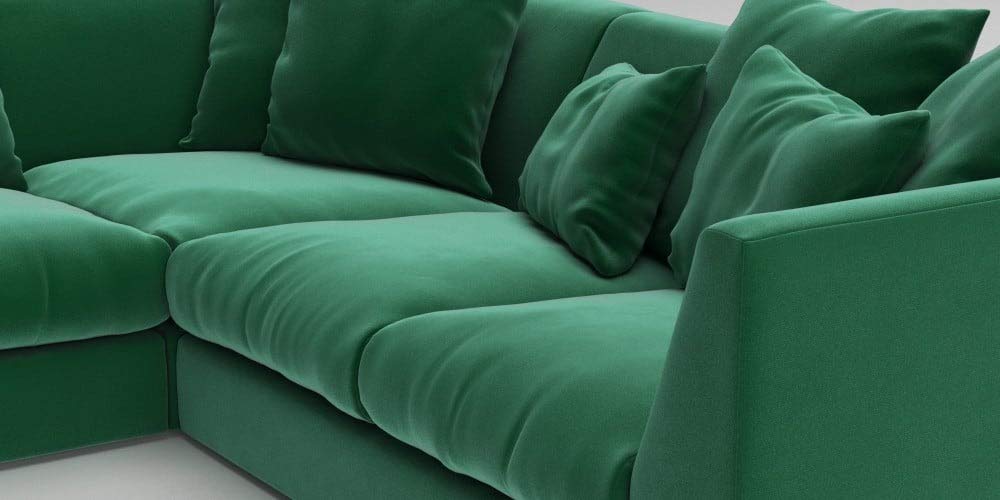 Lillyput Interio Ultra Five-Seater Corner Sofa, Emerald