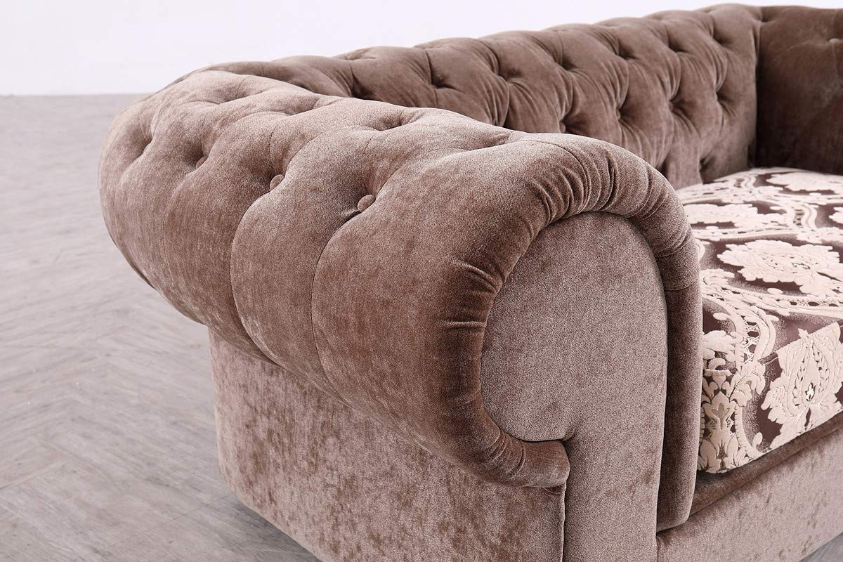 6 Seater Sofa Set:- Alden Transitional (3+2+1) Hardwood Fabric Sofa Set (Standard Size, Brown)